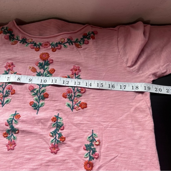 Mododoc Floral Embroidered Pink Shirt - Picture 7 of 9